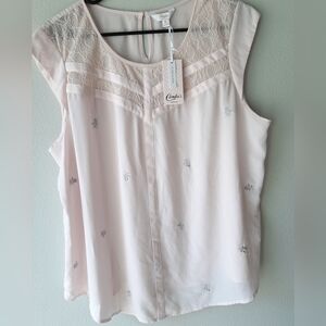 NWT Candies floral capped sleeve blouse size xl